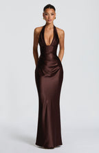 Edith Maxi Dress - Plum Brown