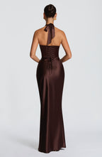 Edith Maxi Dress - Plum Brown