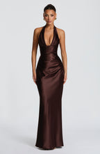 Edith Maxi Dress - Plum Brown