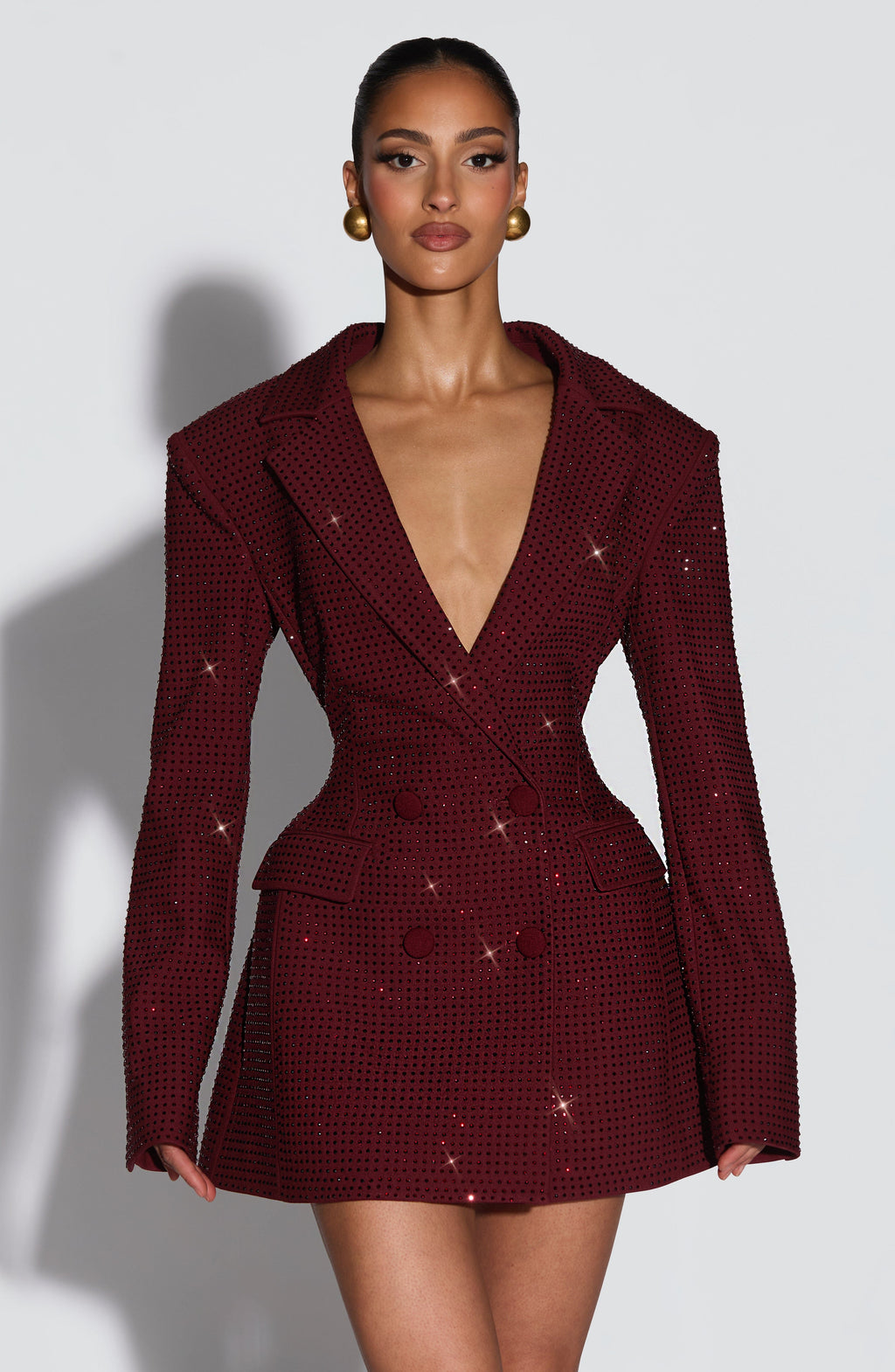 Lauren Mini Dress - Burgundy Sparkle