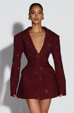 Lauren Mini Dress - Burgundy Sparkle