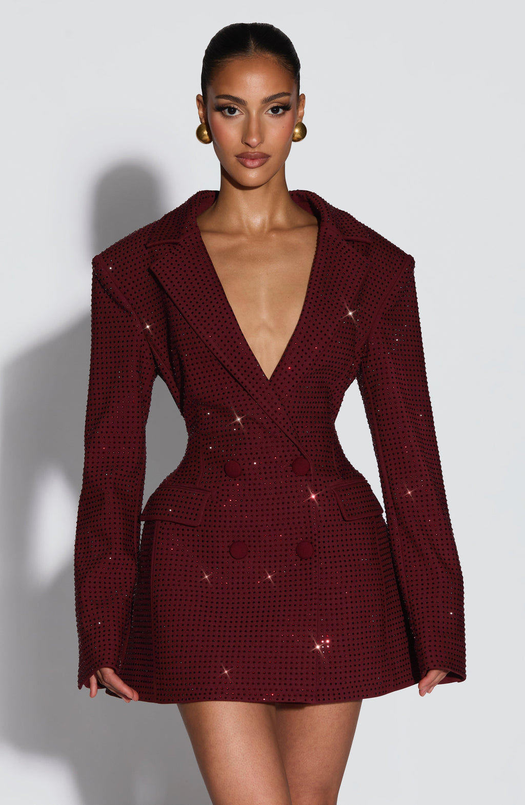 Lauren Mini Dress - Burgundy Sparkle