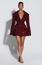 Lauren Mini Dress - Burgundy Sparkle