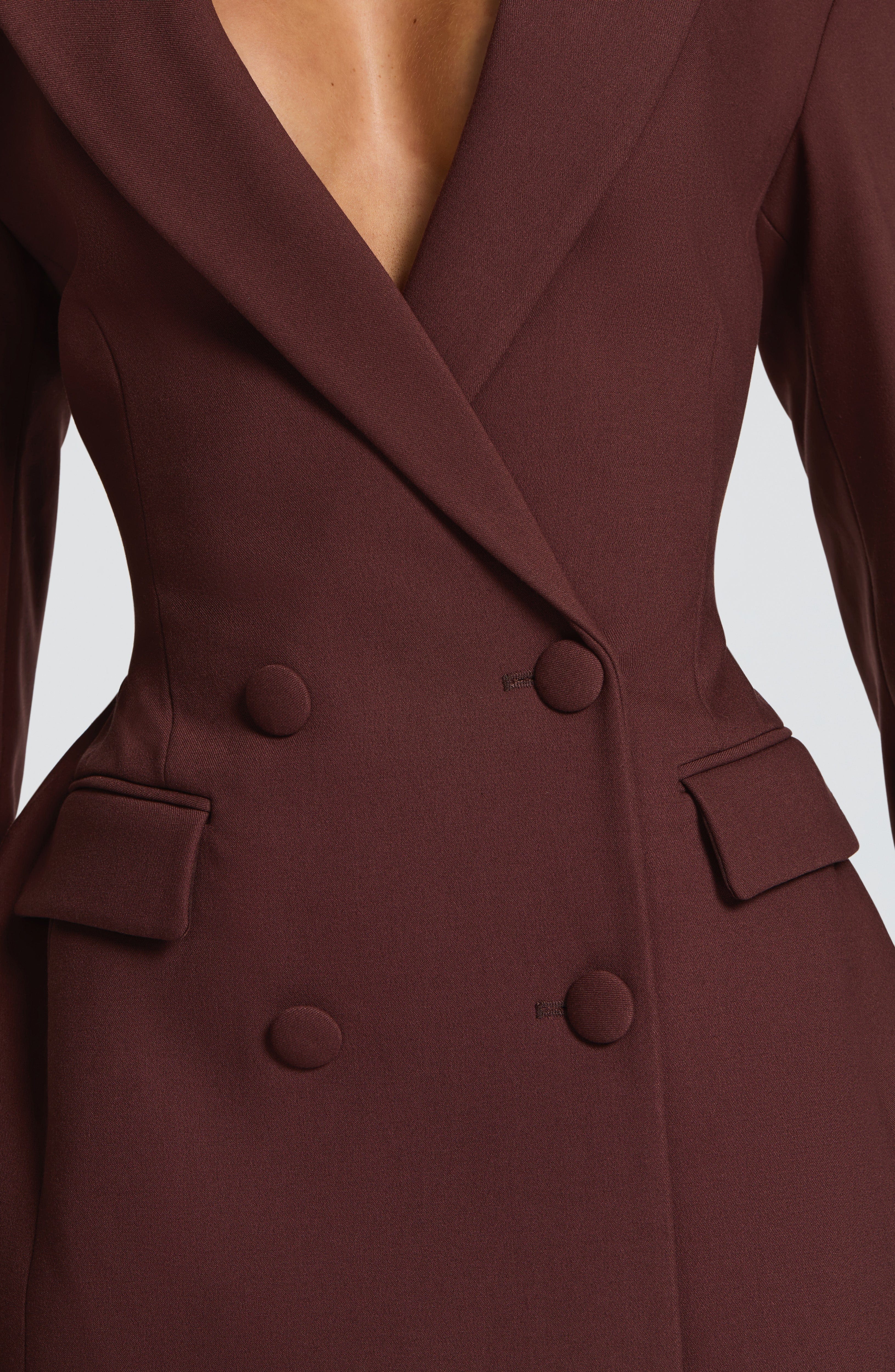 Lauren Mini Dress - Plum Brown