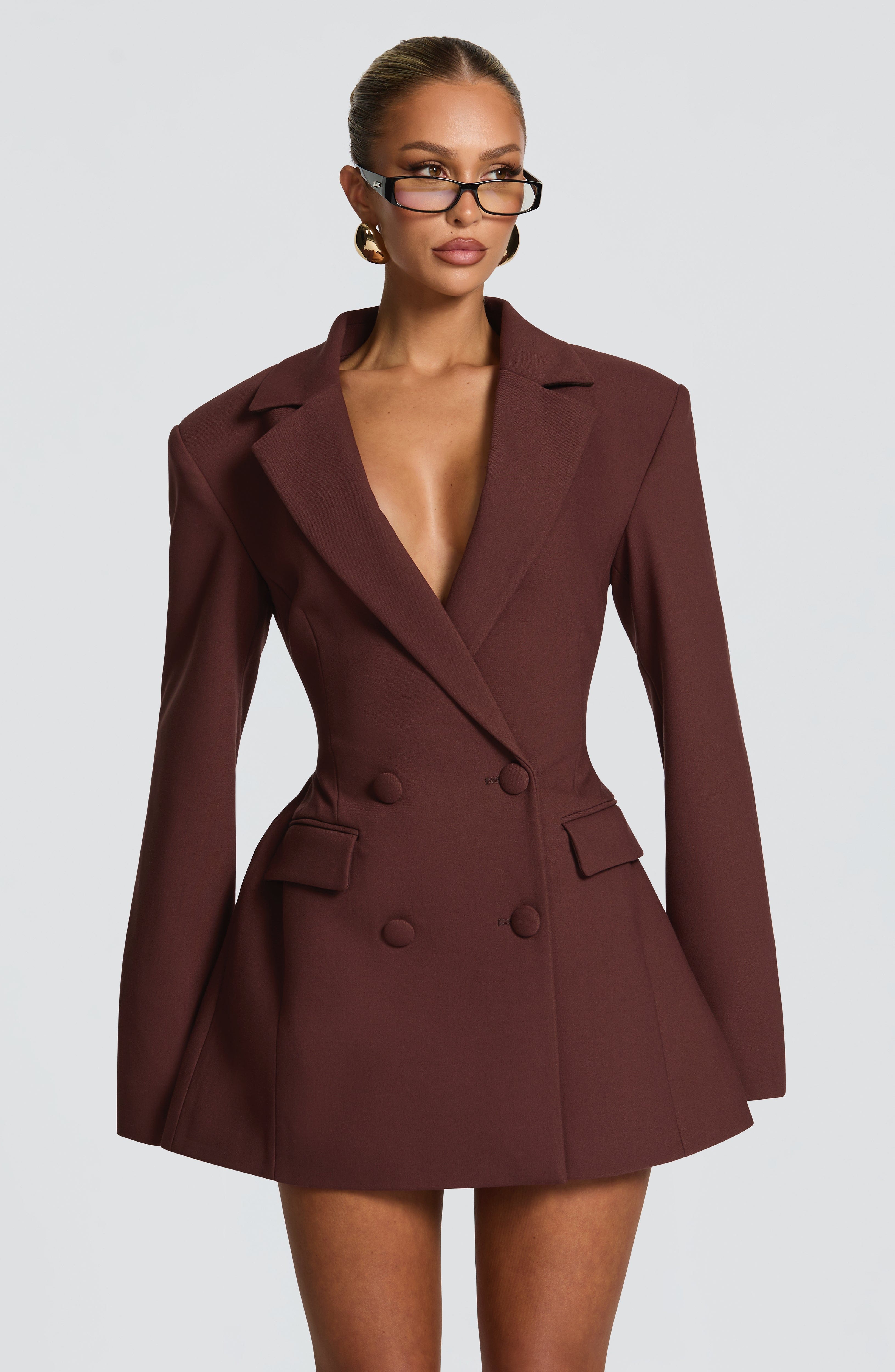 Lauren Mini Dress - Plum Brown