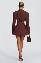 Lauren Mini Dress - Plum Brown