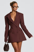 Lauren Mini Dress - Plum Brown