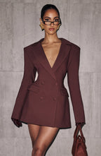 Lauren Mini Dress - Plum Brown