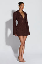 Lauren Mini Dress - Plum Brown Sparkle