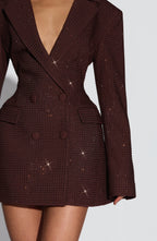 Lauren Mini Dress - Plum Brown Sparkle