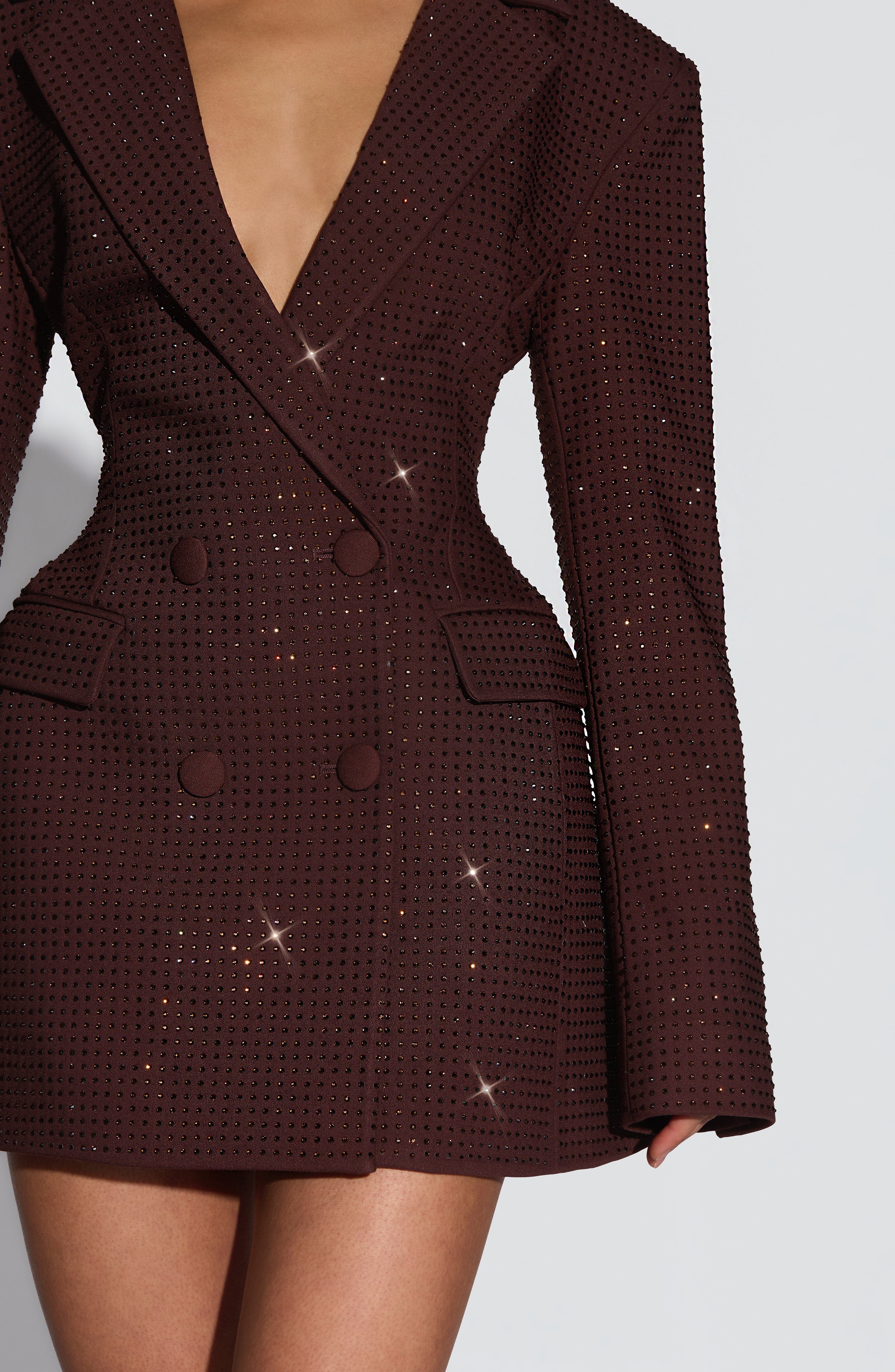 Lauren Mini Dress - Plum Brown Sparkle