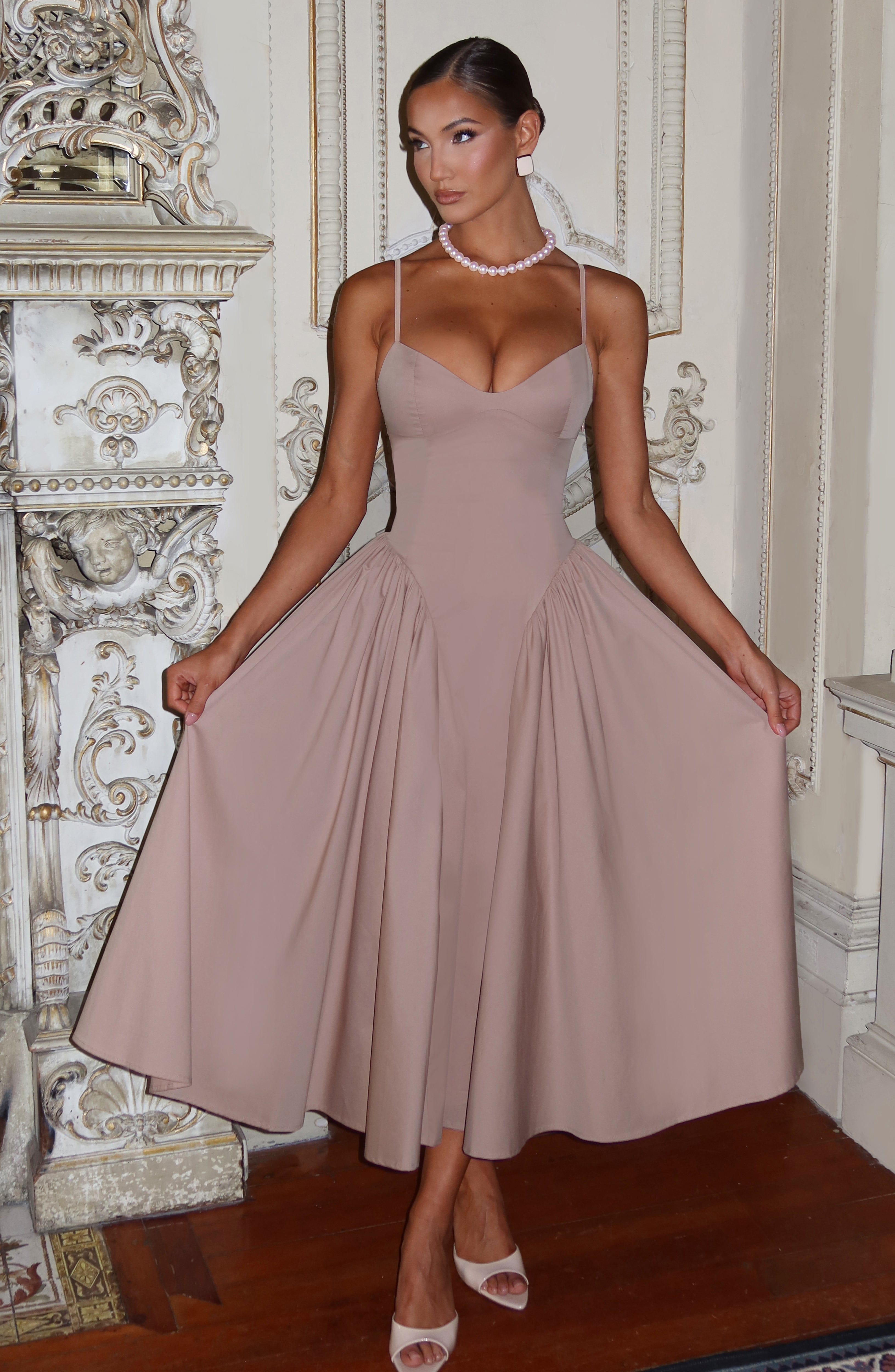 Sophie Midi Dress - Clay