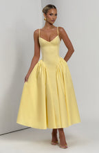 Sophie Midi Dress - Lemon