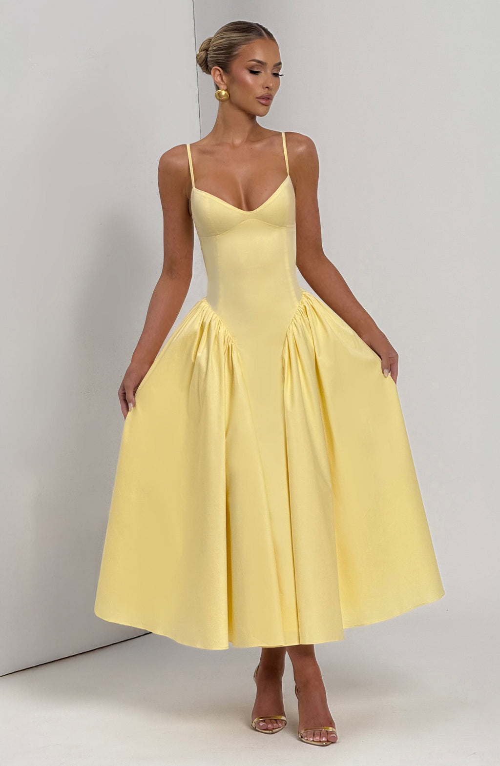 Sophie Midi Dress - Lemon