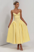 Sophie Midi Dress - Lemon