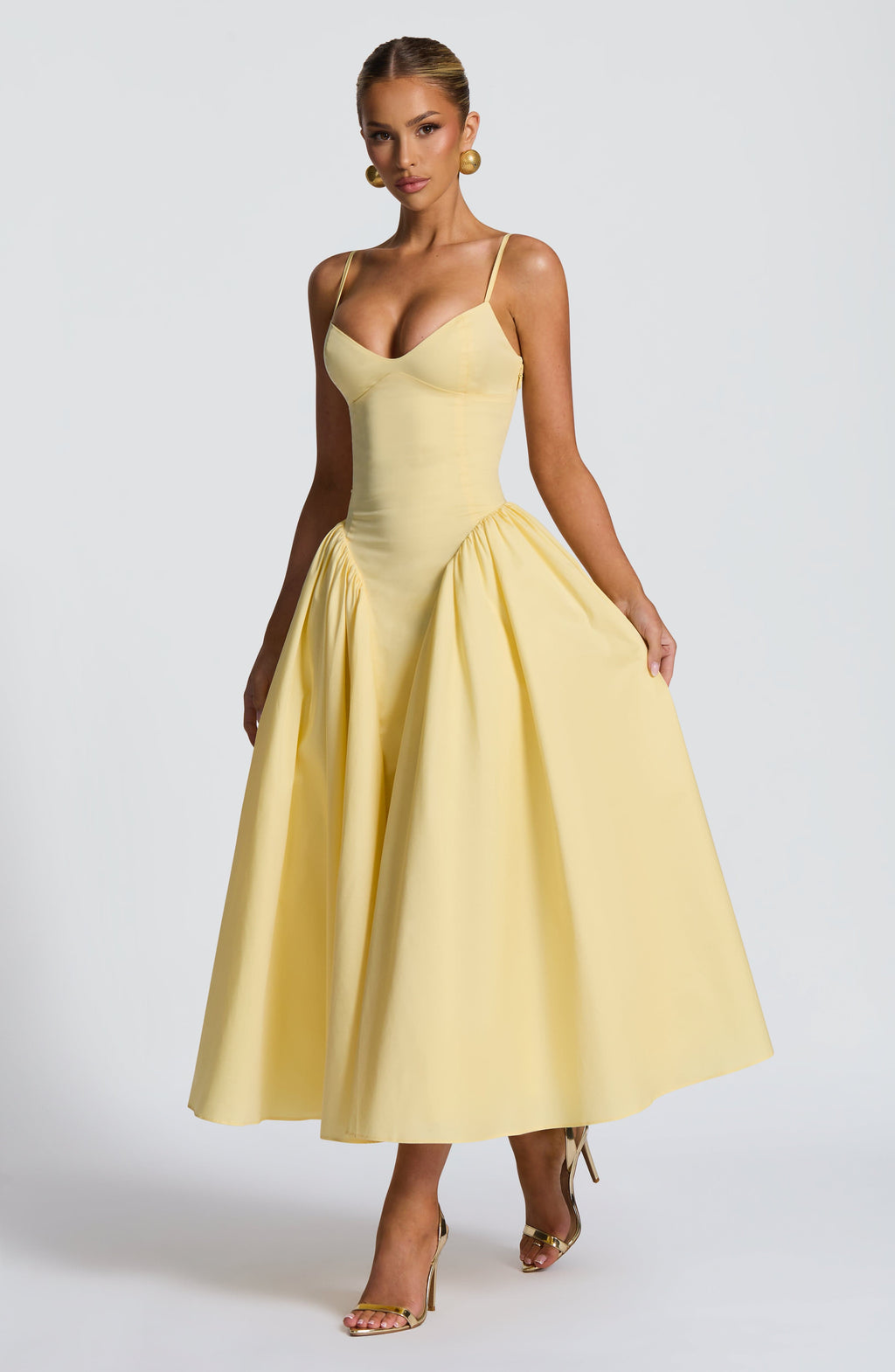 Sophie Midi Dress - Lemon