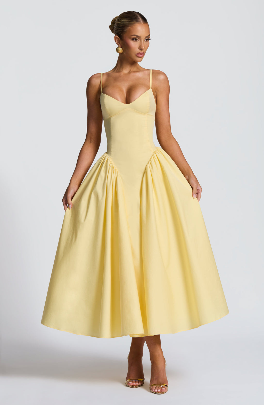 Sophie Midi Dress - Lemon
