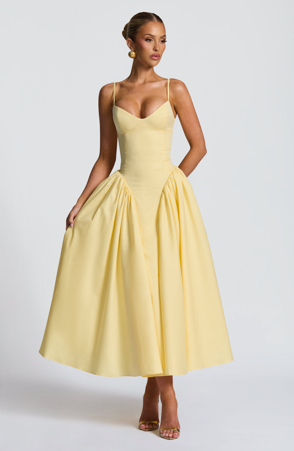 Sophie Midi Dress - Lemon