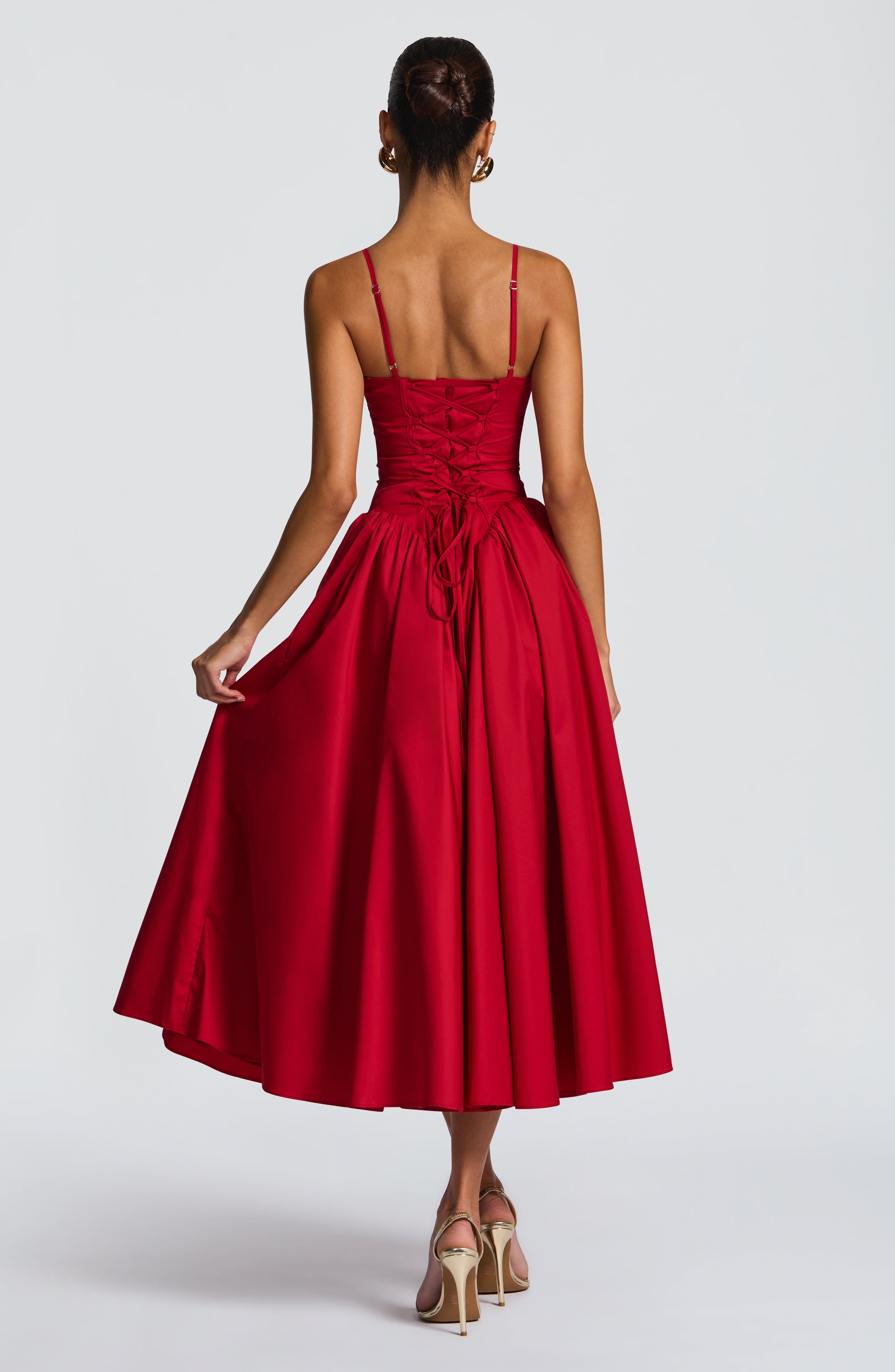 Sophie Midi Dress - Red