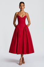 Sophie Midi Dress - Red