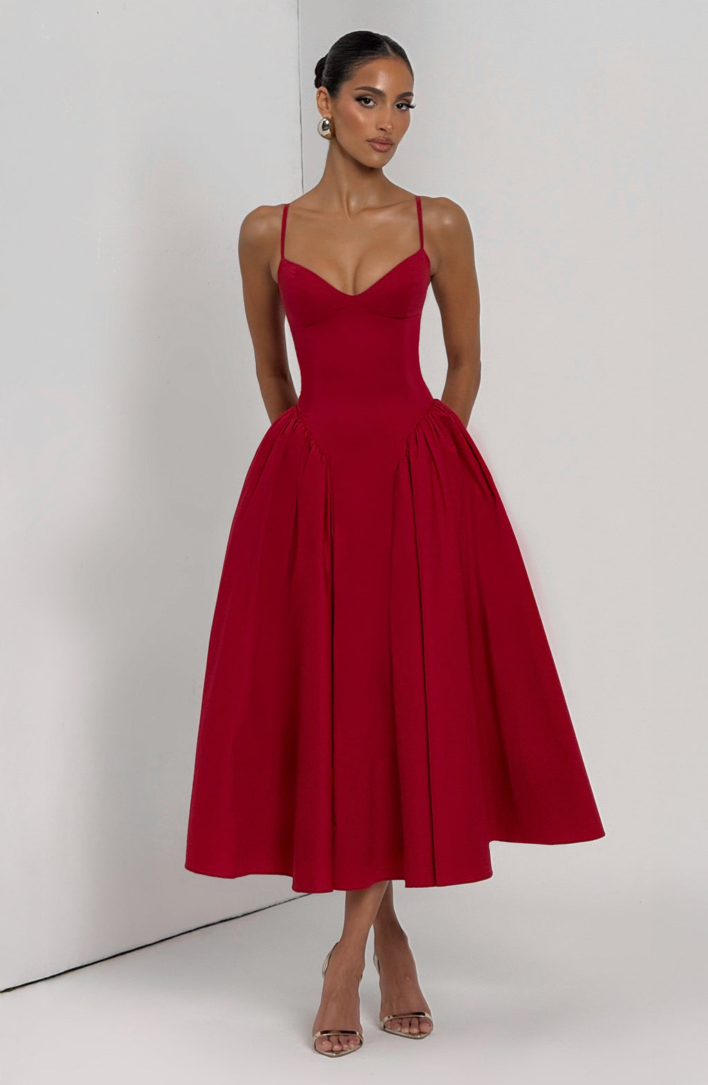 Sophie Midi Dress - Red