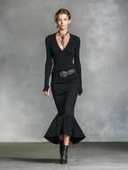 Women's Knitted V-neck Slim Long Sleeves Maxi Dress (Without Belt)MDA0717H5Y
