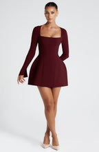 Amber Mini Dress - Cherry Lacquer