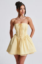 Lisa Mini Dress - Lemon