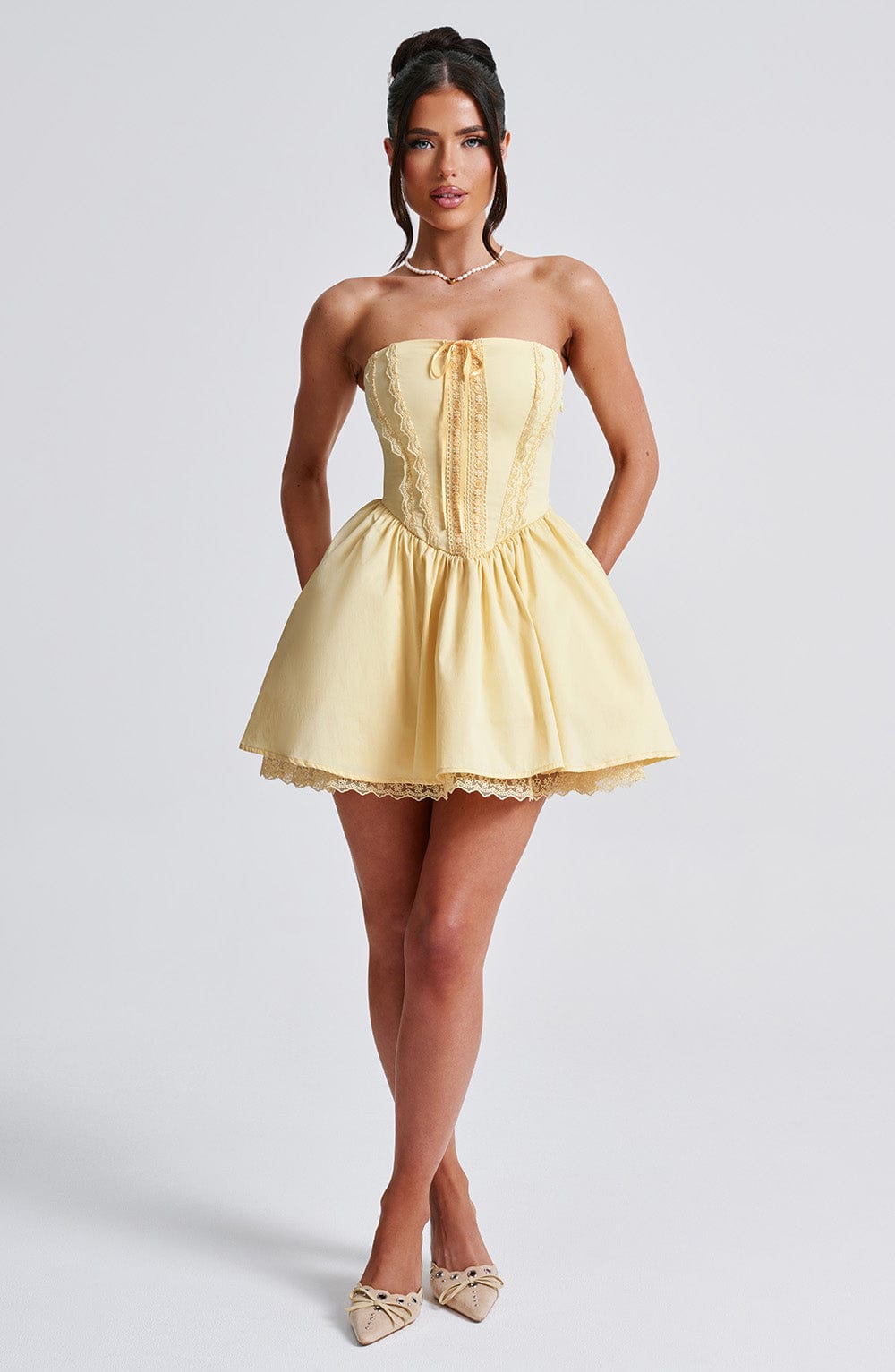 Lisa Mini Dress - Lemon