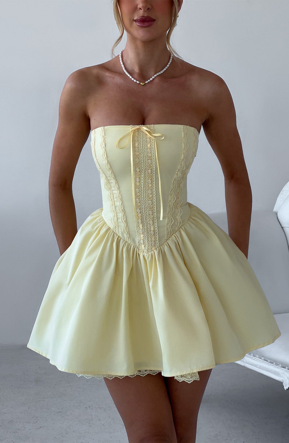 Lisa Mini Dress - Lemon