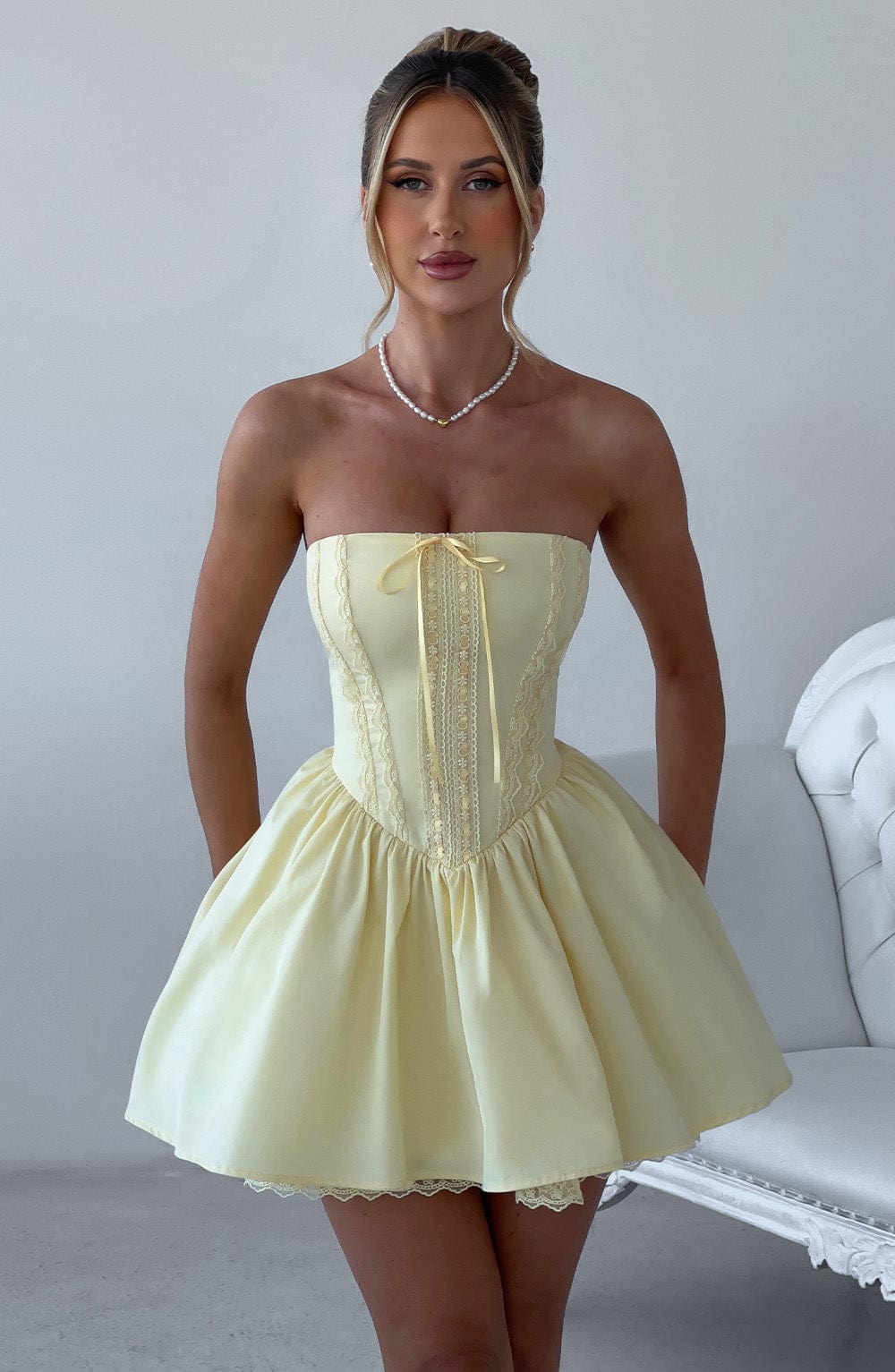 Lisa Mini Dress - Lemon