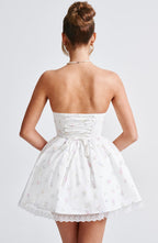 Lisa Mini Dress - White Multi Floral Print