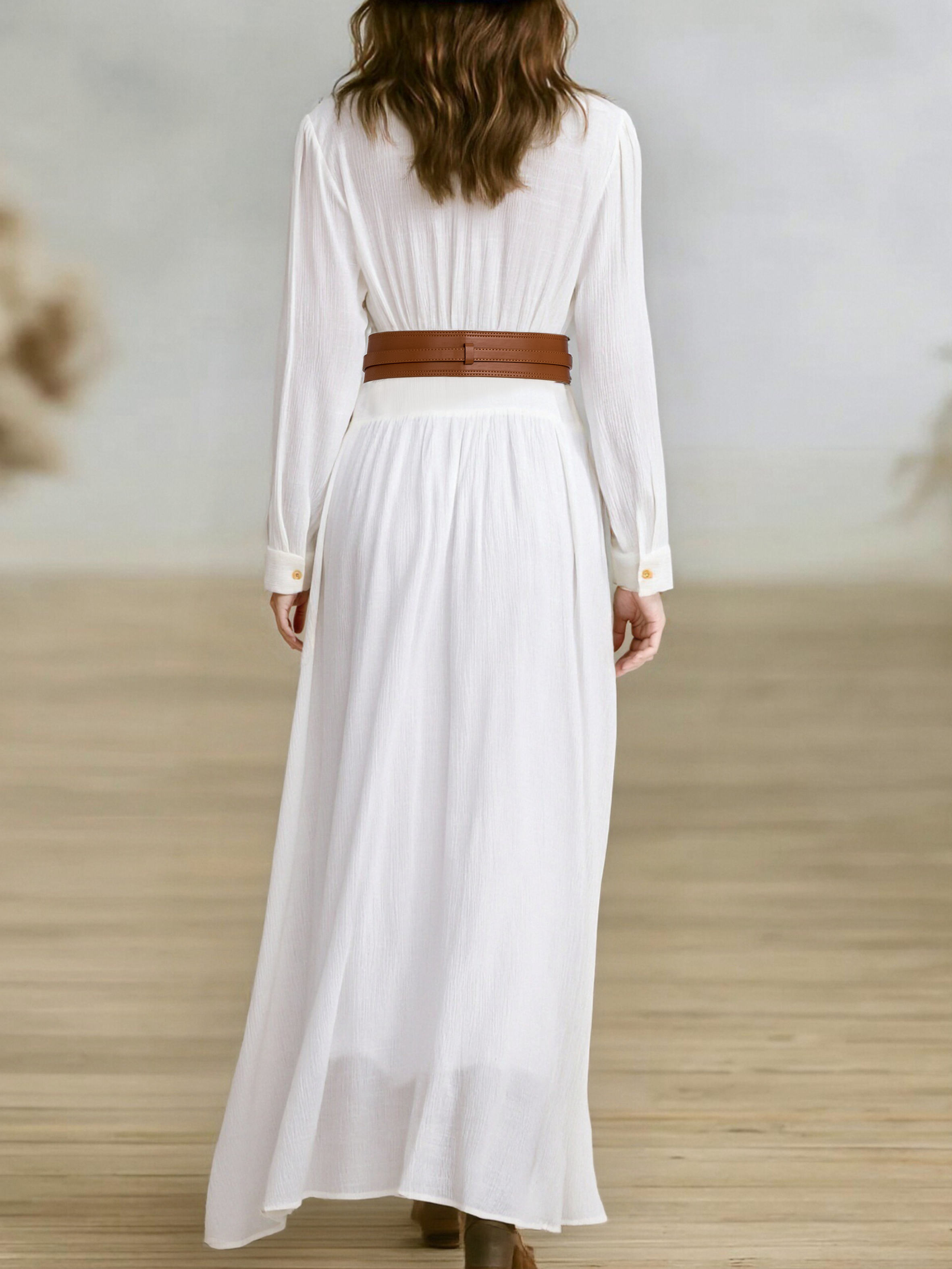 White Linen V-Neck Sleeveless Top & Trousers Set