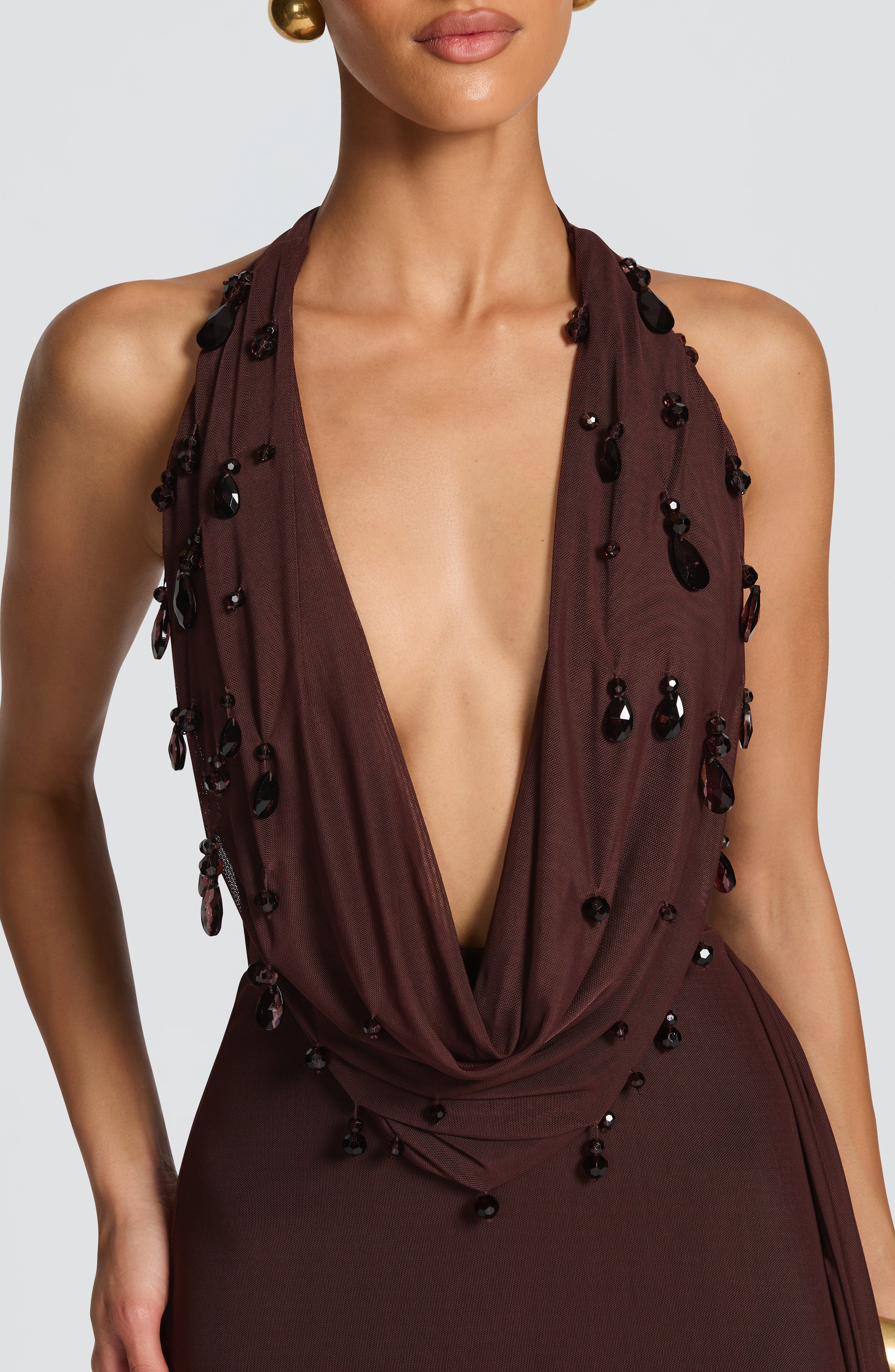Zora Maxi Dress - Plum Brown