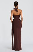 Zora Maxi Dress - Plum Brown