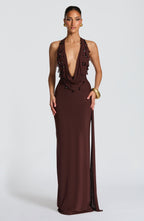 Zora Maxi Dress - Plum Brown