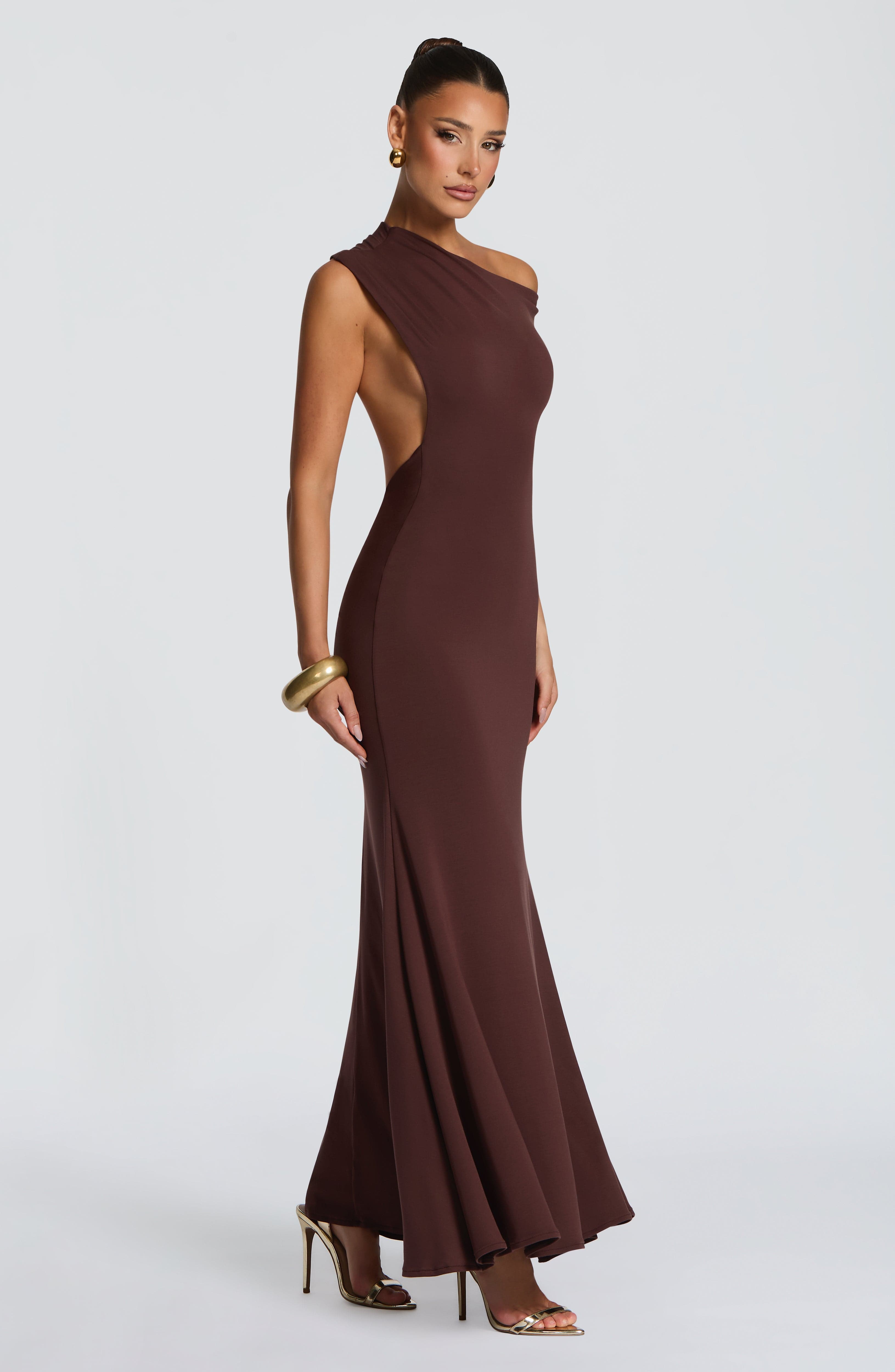 Naomi Maxi Dress - Plum Brown