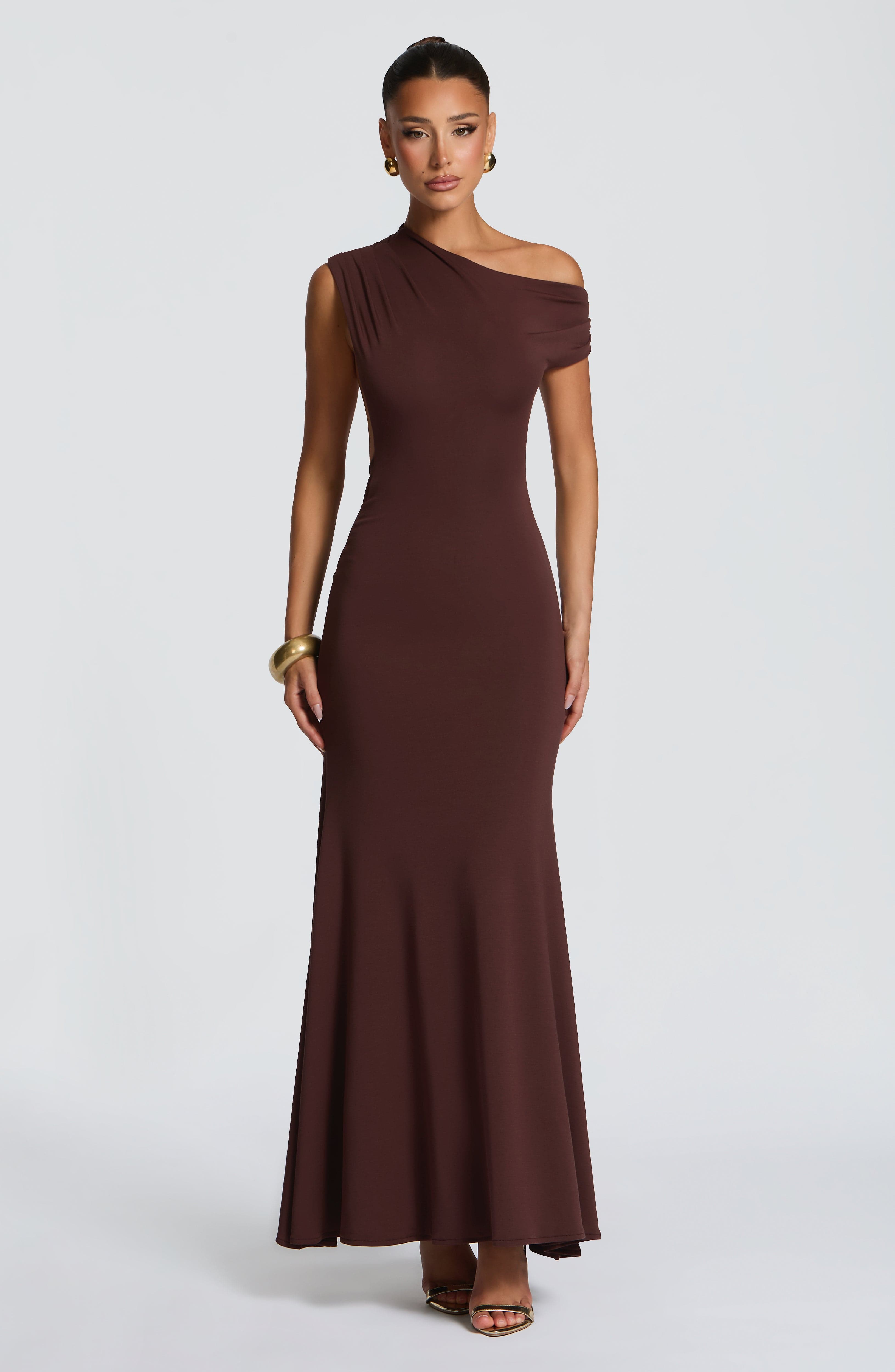 Naomi Maxi Dress - Plum Brown
