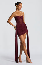 Charlotte Mini Dress - Cherry Lacquer