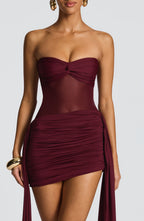 Charlotte Mini Dress - Cherry Lacquer