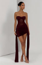 Charlotte Mini Dress - Cherry Lacquer