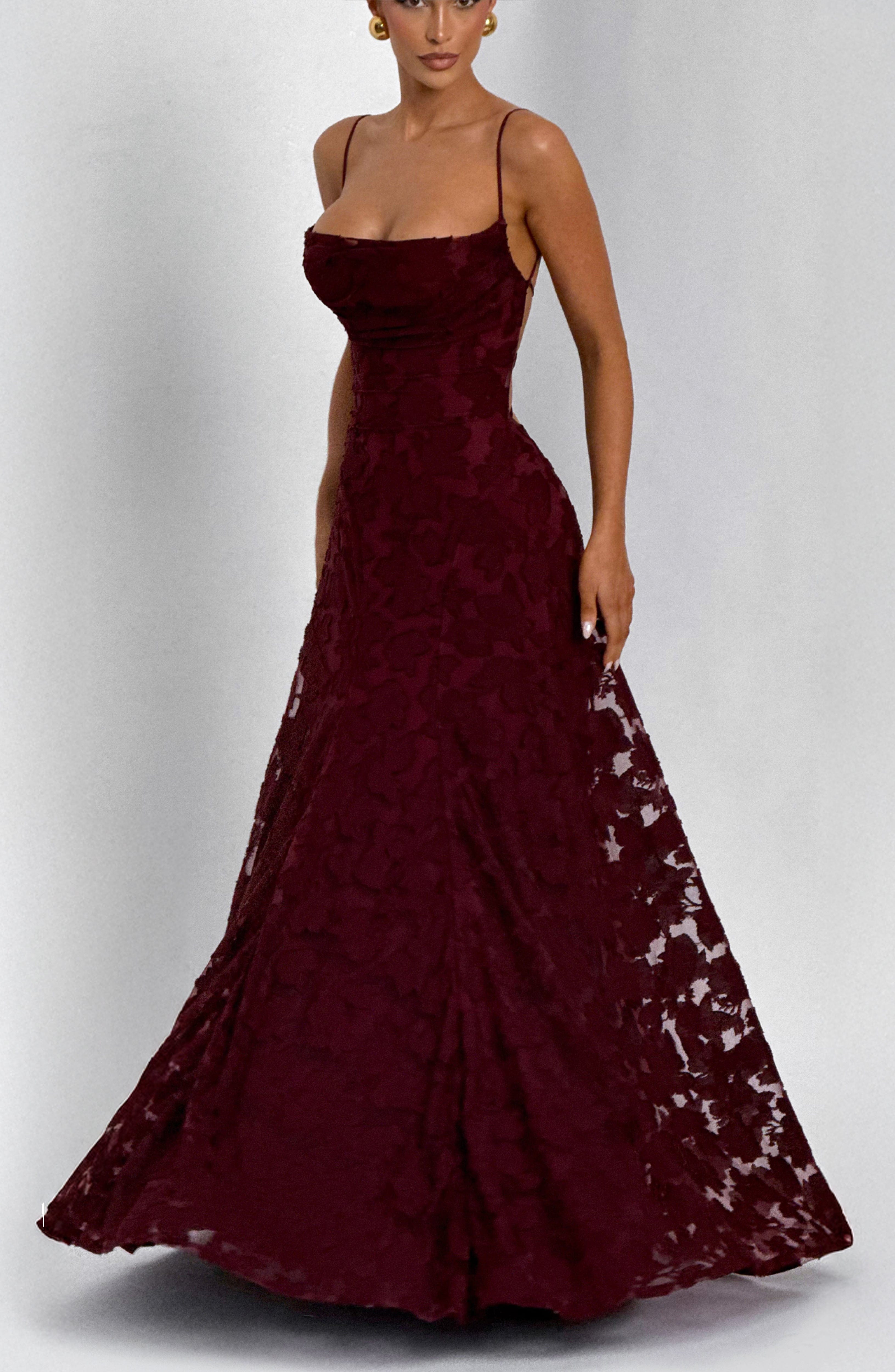 Rebekah Maxi Dress - Cherry Lacquer