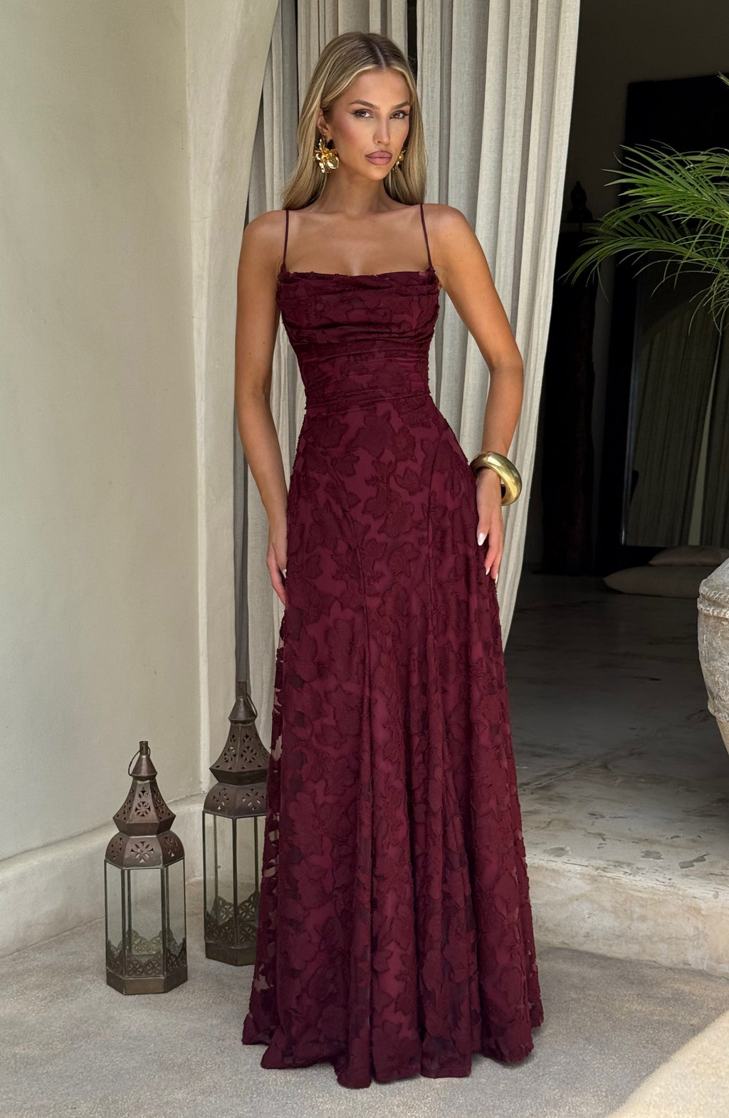 Rebekah Maxi Dress - Cherry Lacquer