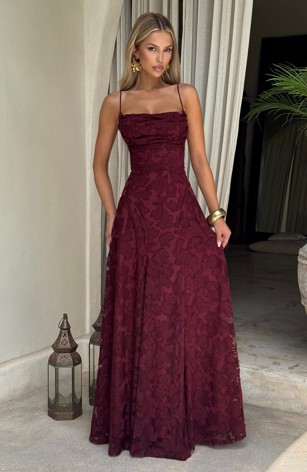 Rebekah Maxi Dress - Cherry Lacquer