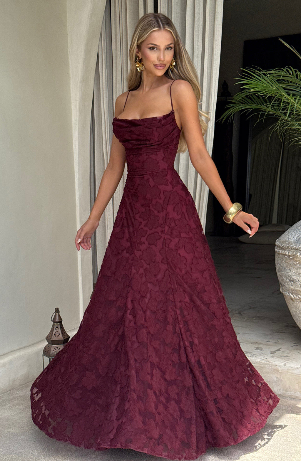 Rebekah Maxi Dress - Cherry Lacquer