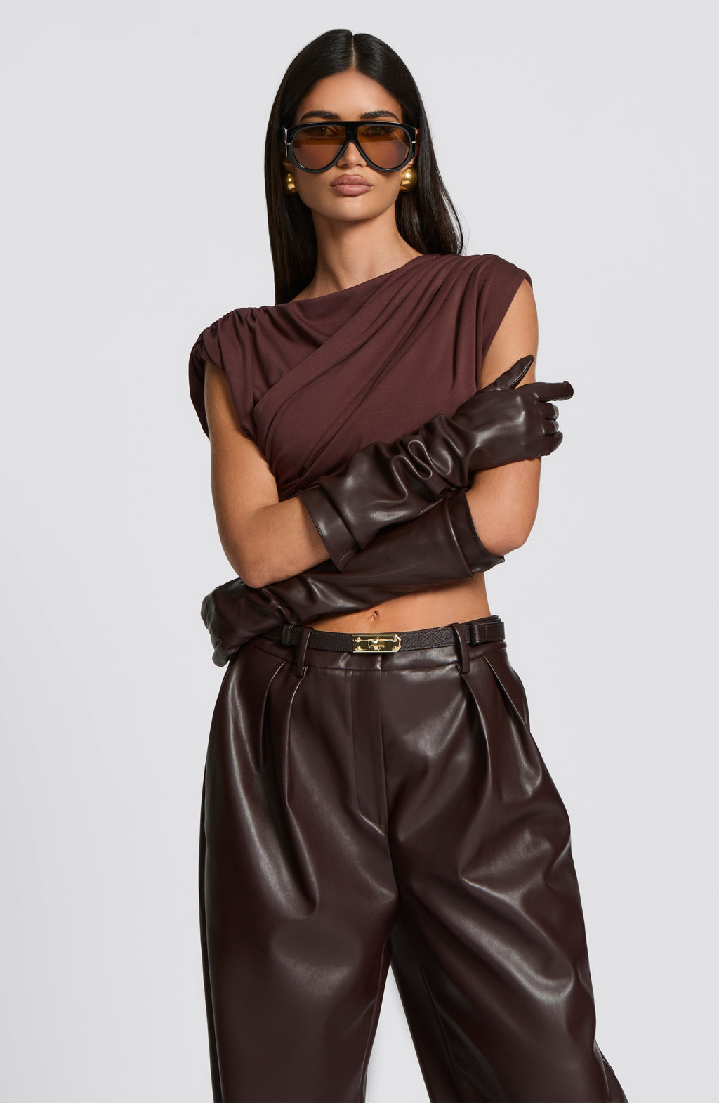 Olivia Gloves - Plum Brown