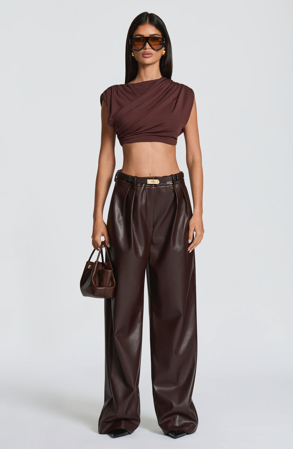 Adele Pants - Plum Brown