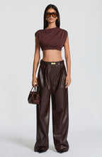 Adele Pants - Plum Brown