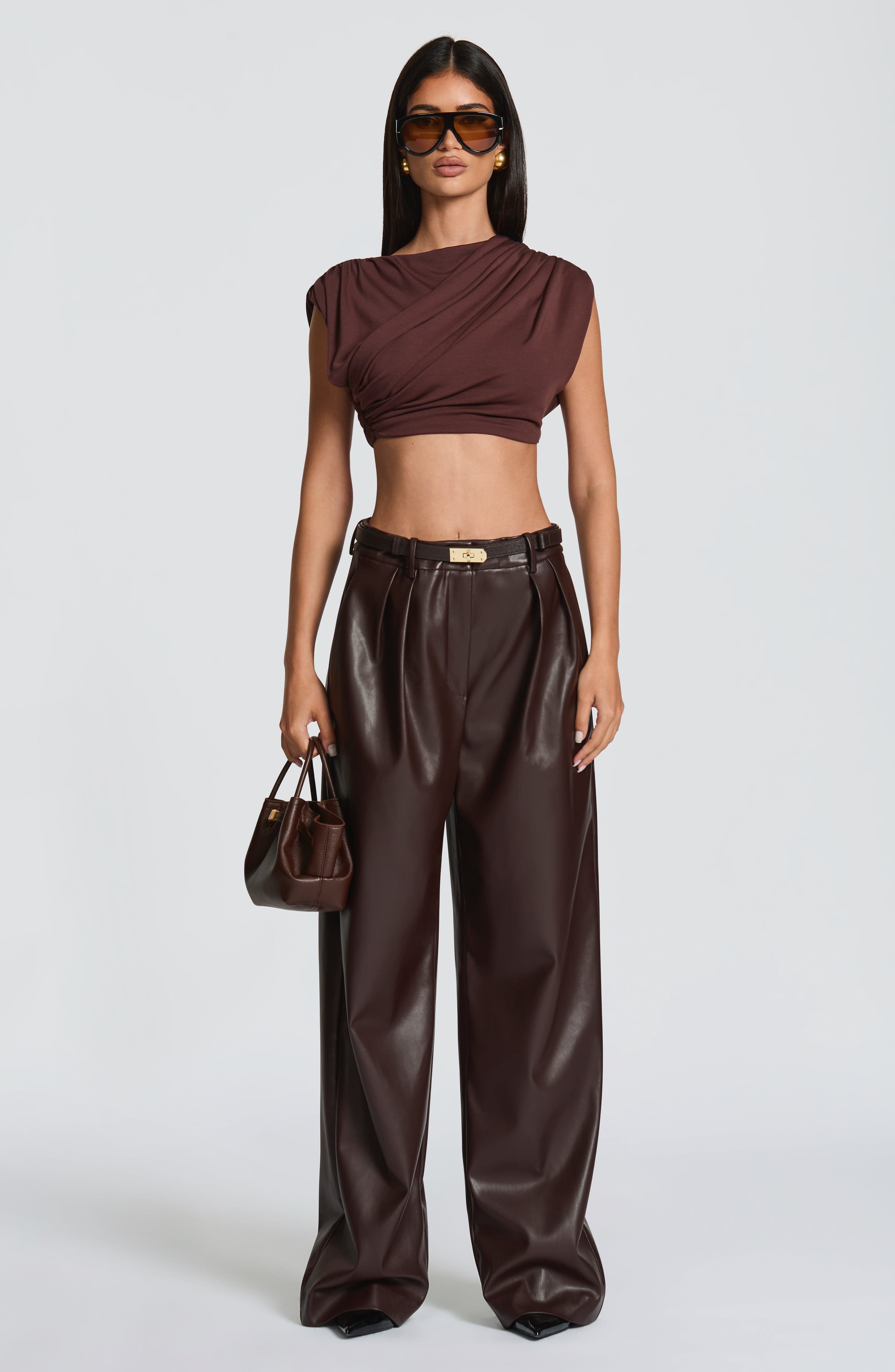 Adele Pants - Plum Brown