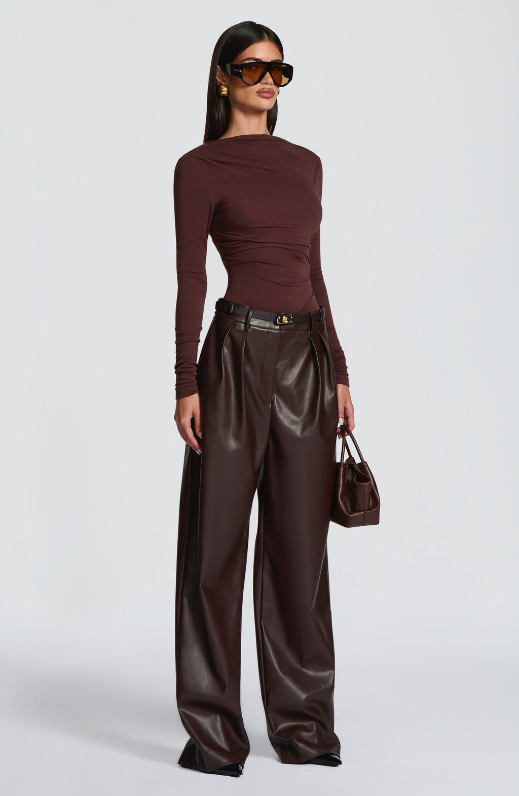 Adele Pants - Plum Brown